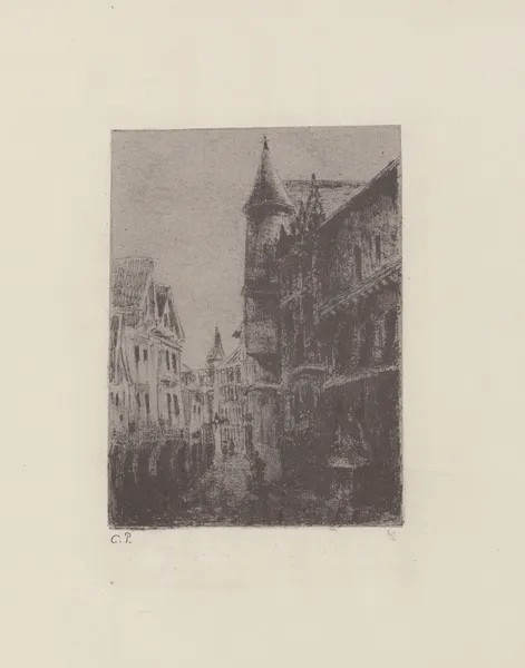 Rue Saint-Romain, à Rouen av Camille Pissarro