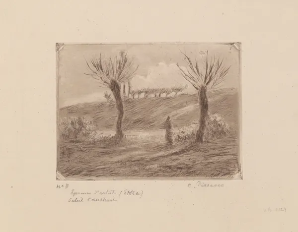 Soleil couchant av Camille Pissarro
