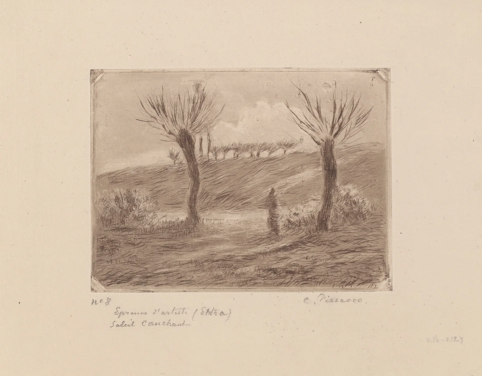 Soleil couchant av Camille Pissarro