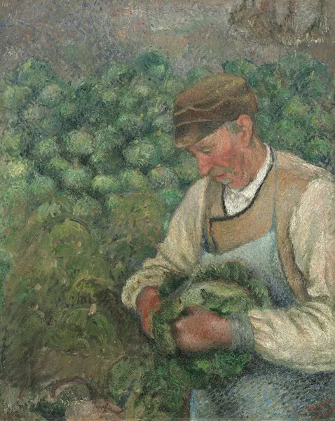 The Gardener – Old Peasant with Cabbage av Camille Pissarro