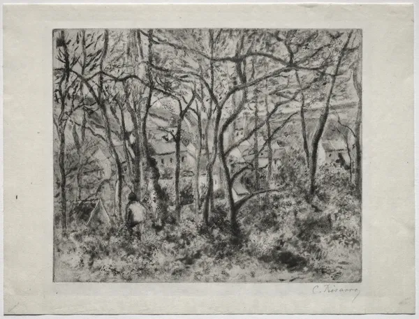 Wooded Landscape at L’Hermitage, Pontoise av Camille Pissarro