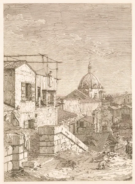 La Maison a l’inscription av Canaletto