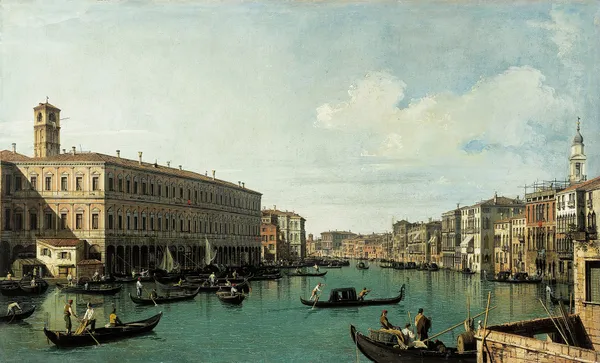 Le Grand Canal, vu du pont du Rialto av Canaletto
