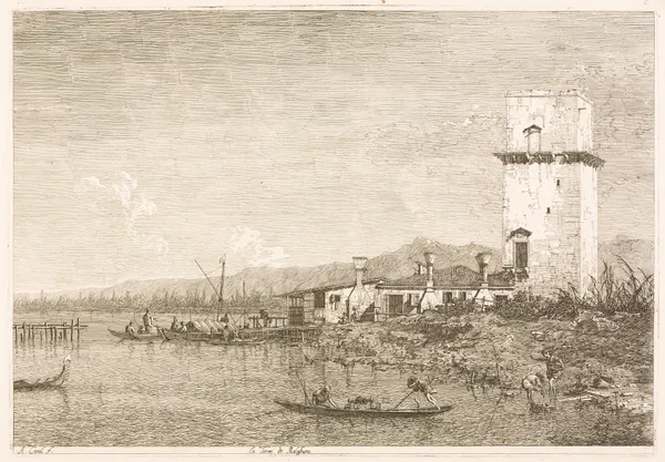 The Tower of Malghera av Canaletto