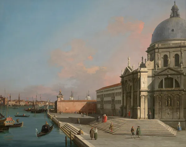 Venice, the Grand Canal looking East with Santa Maria della Salute av Canaletto