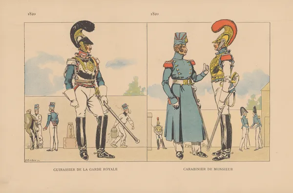 Cuirassier de la Garde Royale, Carabinier de Monsieur. 1820 av Caran d'Ache