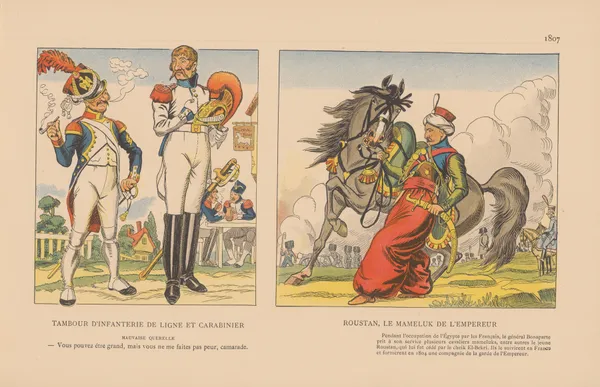 Tambour D’infanterie de Ligne Et Carabinier, Roustan, Le Mameluk de L’empereur. 1807 av Caran d'Ache