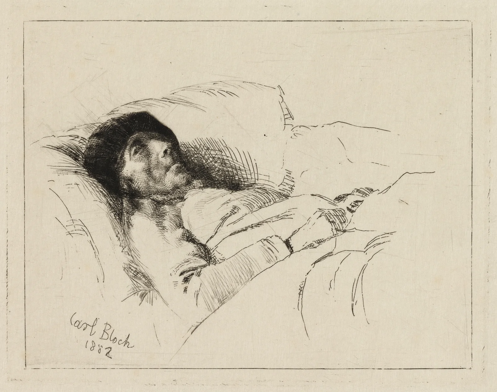 The sick old man av Carl Bloch