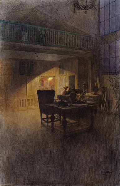 Vid pianot av Carl Larsson