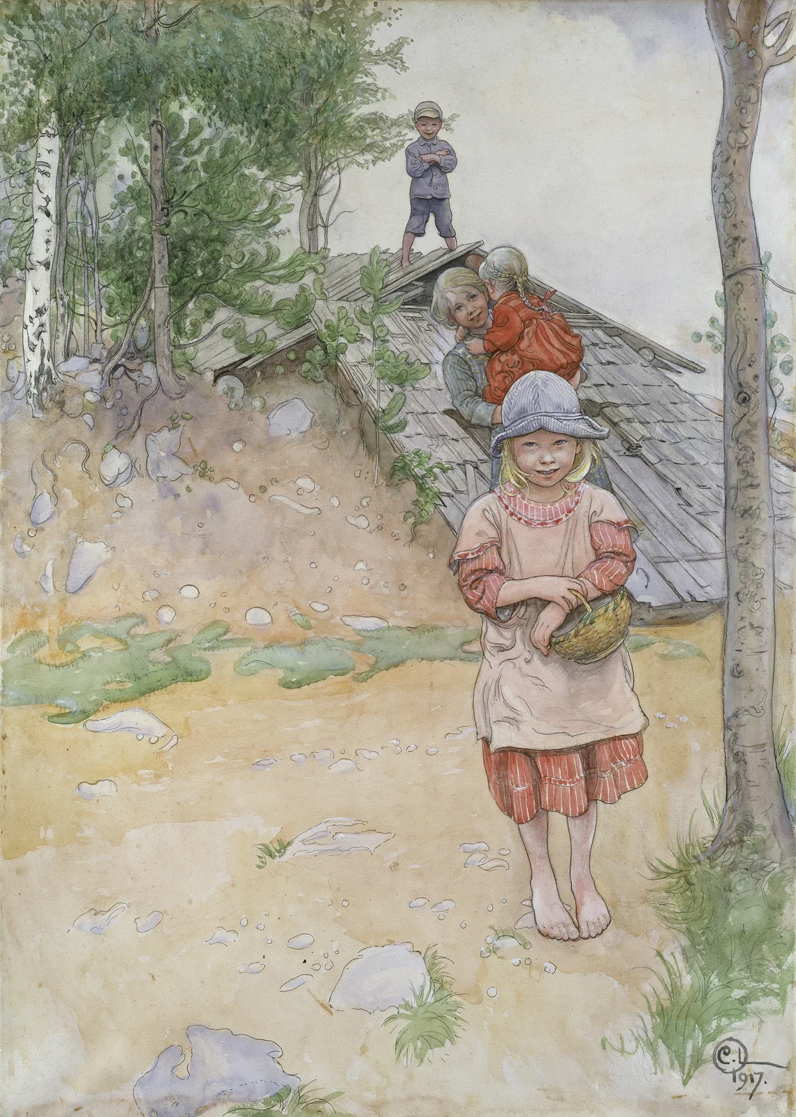 By the Cellar av Carl Larsson