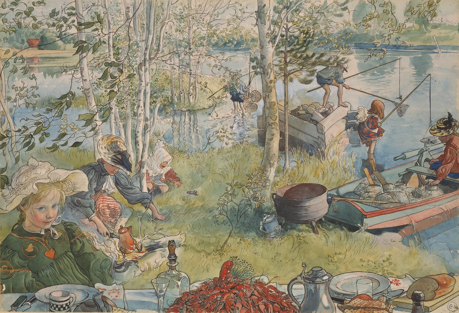 Crayfishing av Carl Larsson