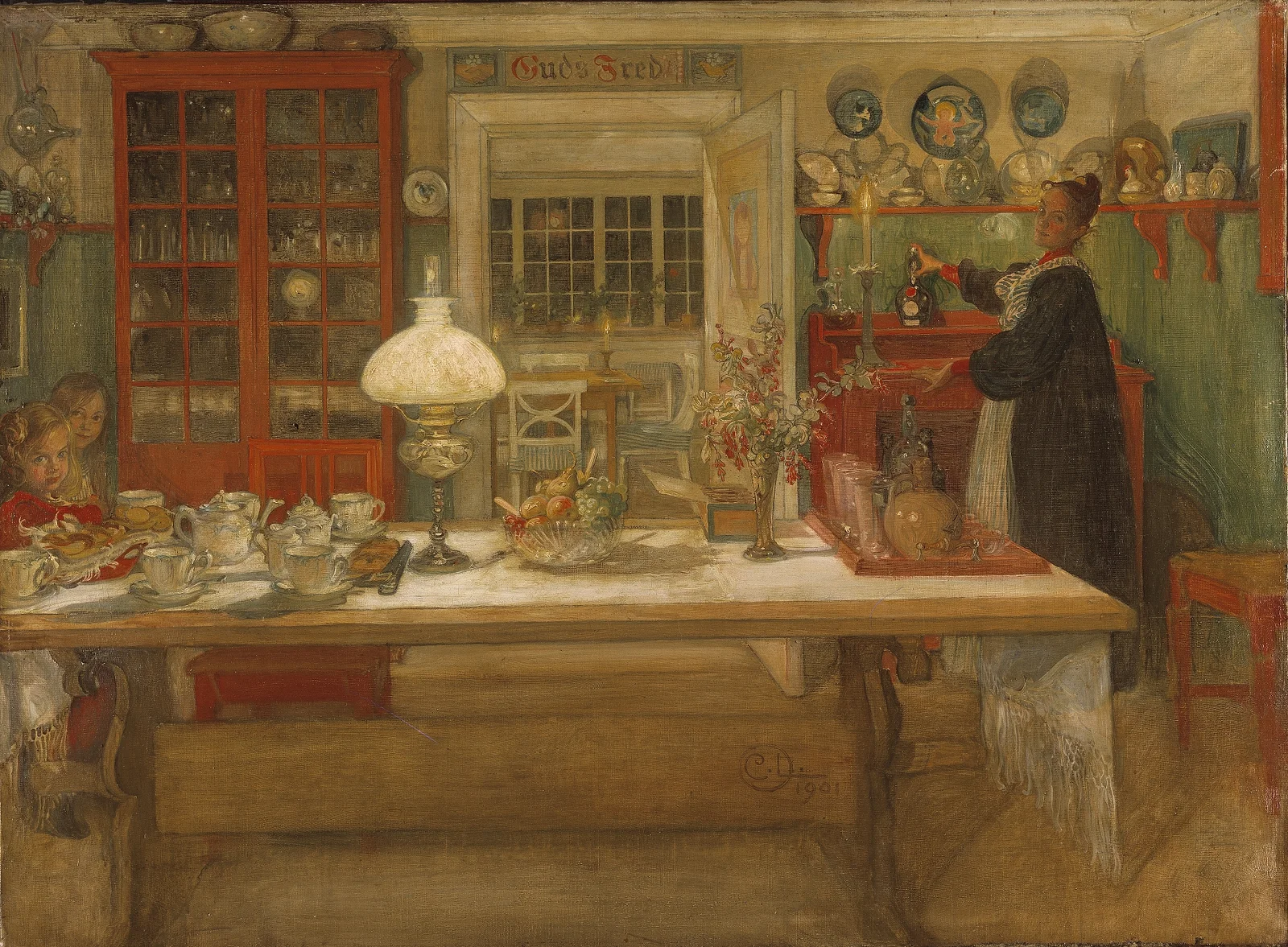 Getting Ready for a Game av Carl Larsson
