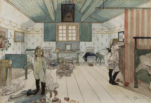 Mammas och de små flickornas rum av Carl Larsson