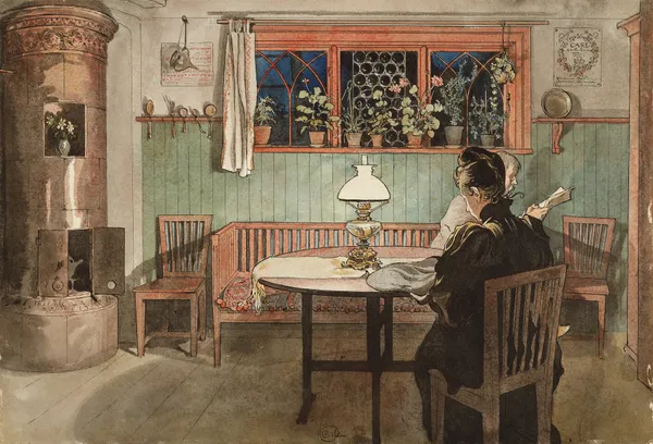 När barnen gått och lagt sig av Carl Larsson