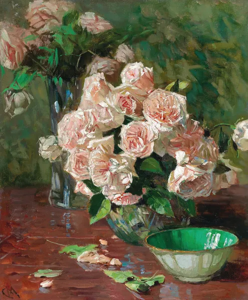 Weiße Rosen II av Carl Moll