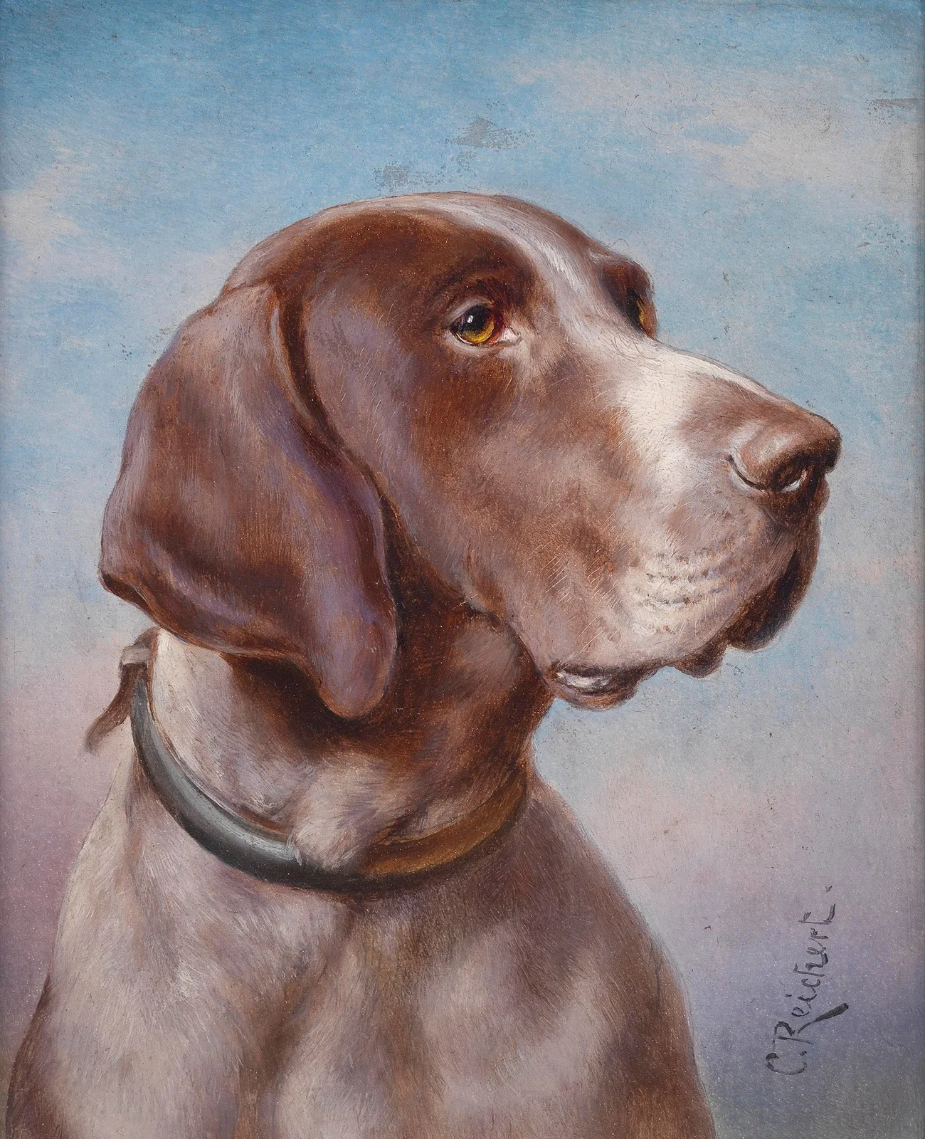 Hundeportrait av Carl Reichert