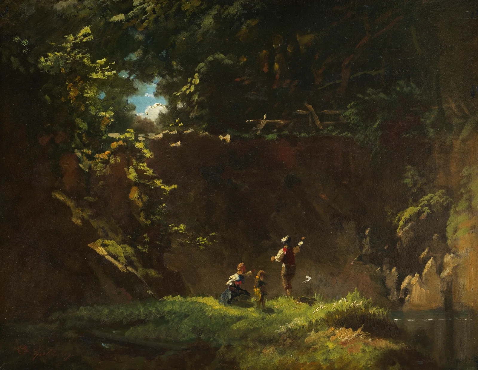 Fischende Kinder av Carl Spitzweg