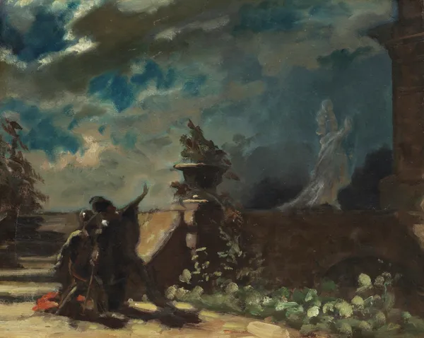 Hamlet und der Geist seines Vaters av Carl Spitzweg