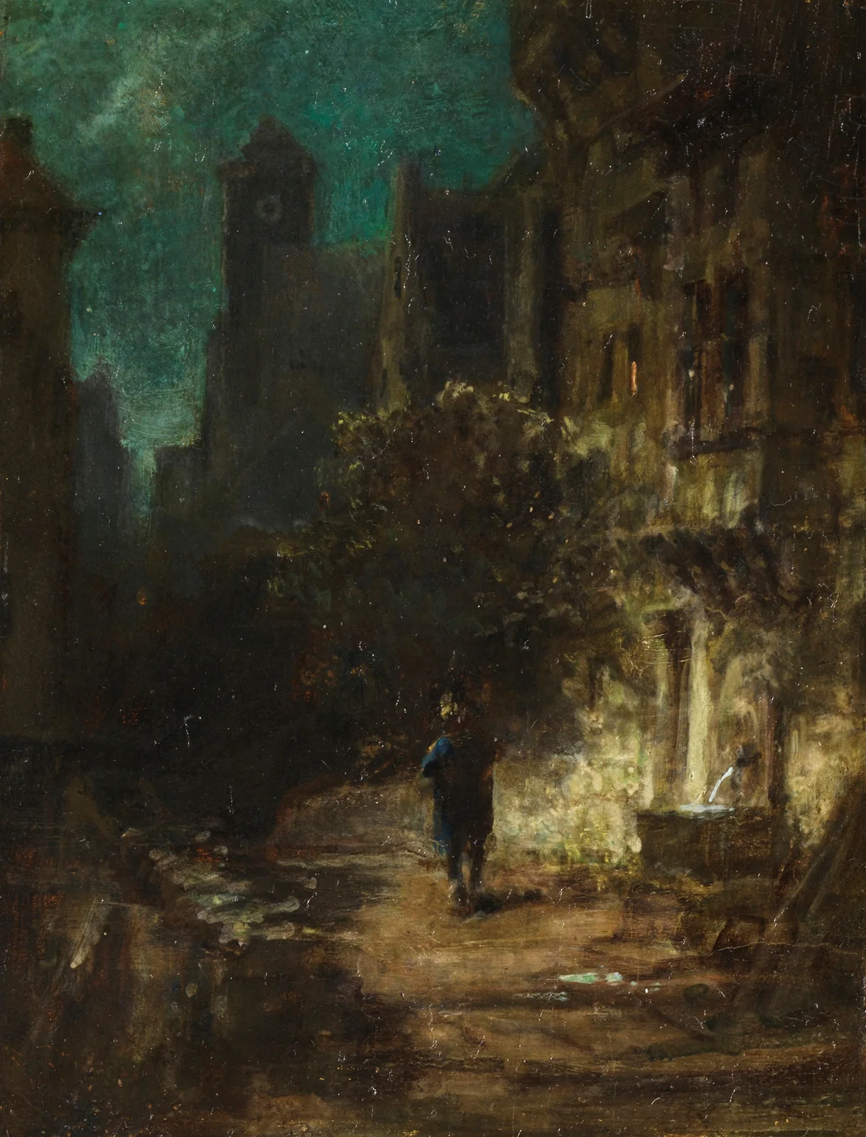 Nachtwanderer im Mondschein av Carl Spitzweg