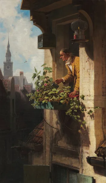 The garret I av Carl Spitzweg