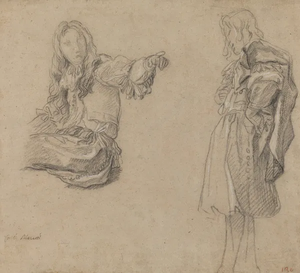 Two Men in Elaborate Costumes av Carlo Maratti