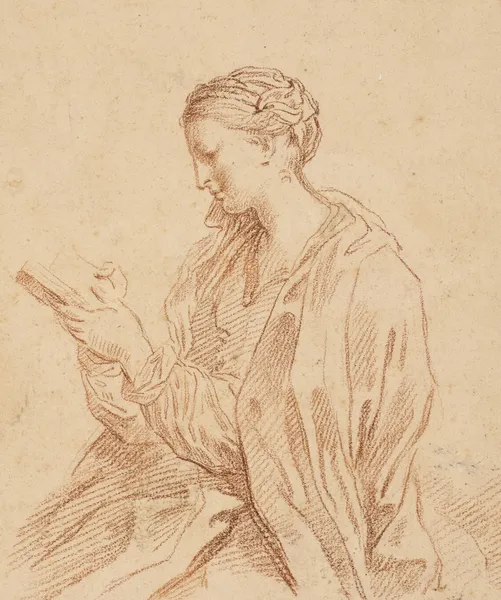 Woman reading, in profile to the left av Carlo Maratti