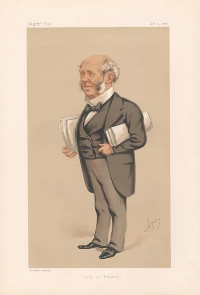 Bankers and Financiers. ‘Piety and Banking’. The Hon. Arthur Fitzgerald Kinnaird. 15 January 1876 av Carlo Pellegrini