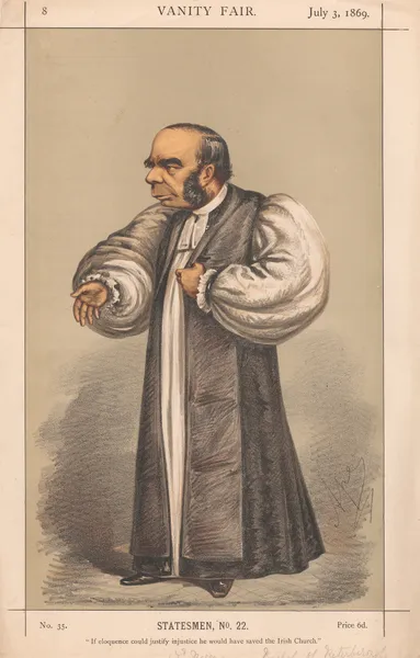 Clergy. ‘If eloquence could justify injustice he would have saved the Irish Church.’ Bishop of Petersborough. 3 July 1869 av Carlo Pellegrini