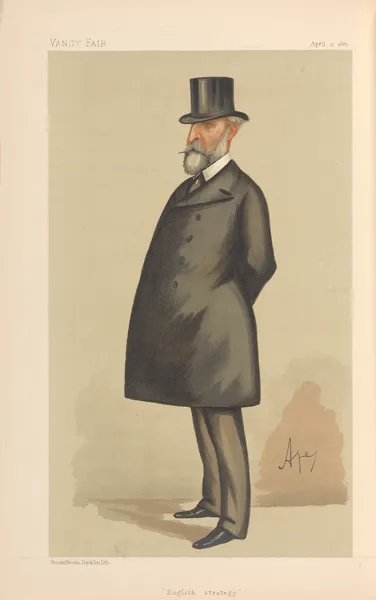 Military and Navy; ‘English Strategy’, Lieutenant-General Sir Edward Bruce Hamley, August 2, 1887 av Carlo Pellegrini