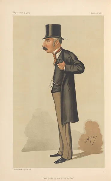 Military and Navy; ‘The Rule of the Road at Sea’, Captain John Charles Ready Colomb, March 26, 1887 av Carlo Pellegrini