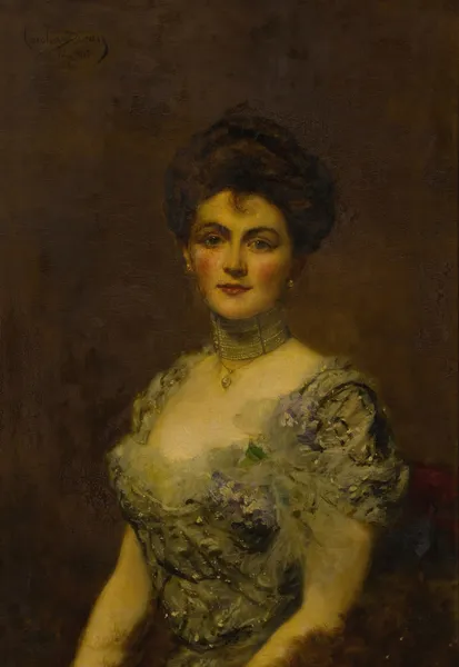 Portrait of a woman av Carolus-Duran
