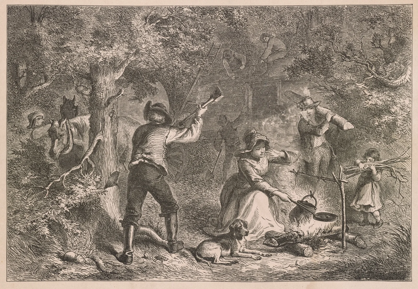 Border settlers in Ohio av Felix Octavius Carr Darley
