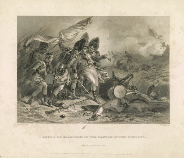 Death of Pakenham at the Battle of New Orleans av Felix Octavius Carr Darley