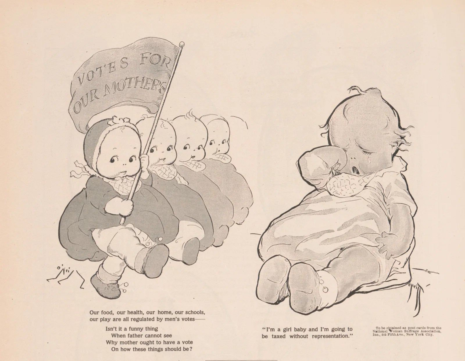 Suffrage kewpies av Rose Cecil O'Neill