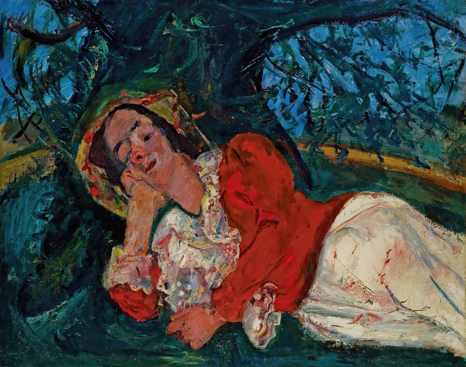 La sieste (Femme étendue sous un arbre) av Chaïm Soutine