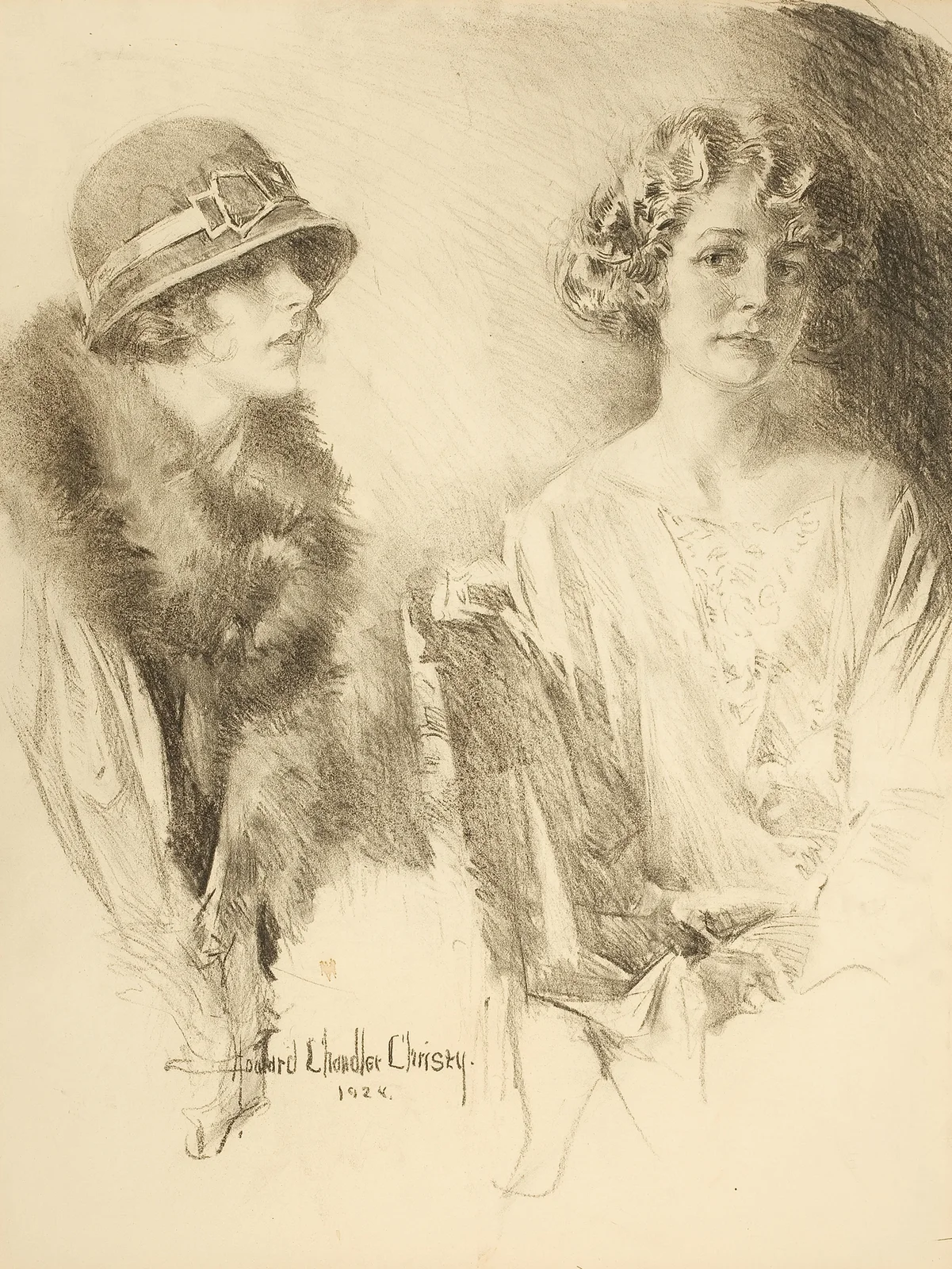 Two Women av Howard Chandler Christy