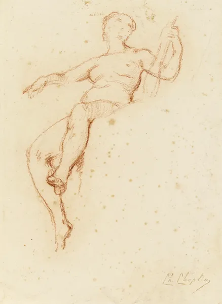 Etude de femme nue assise av Charles Chaplin