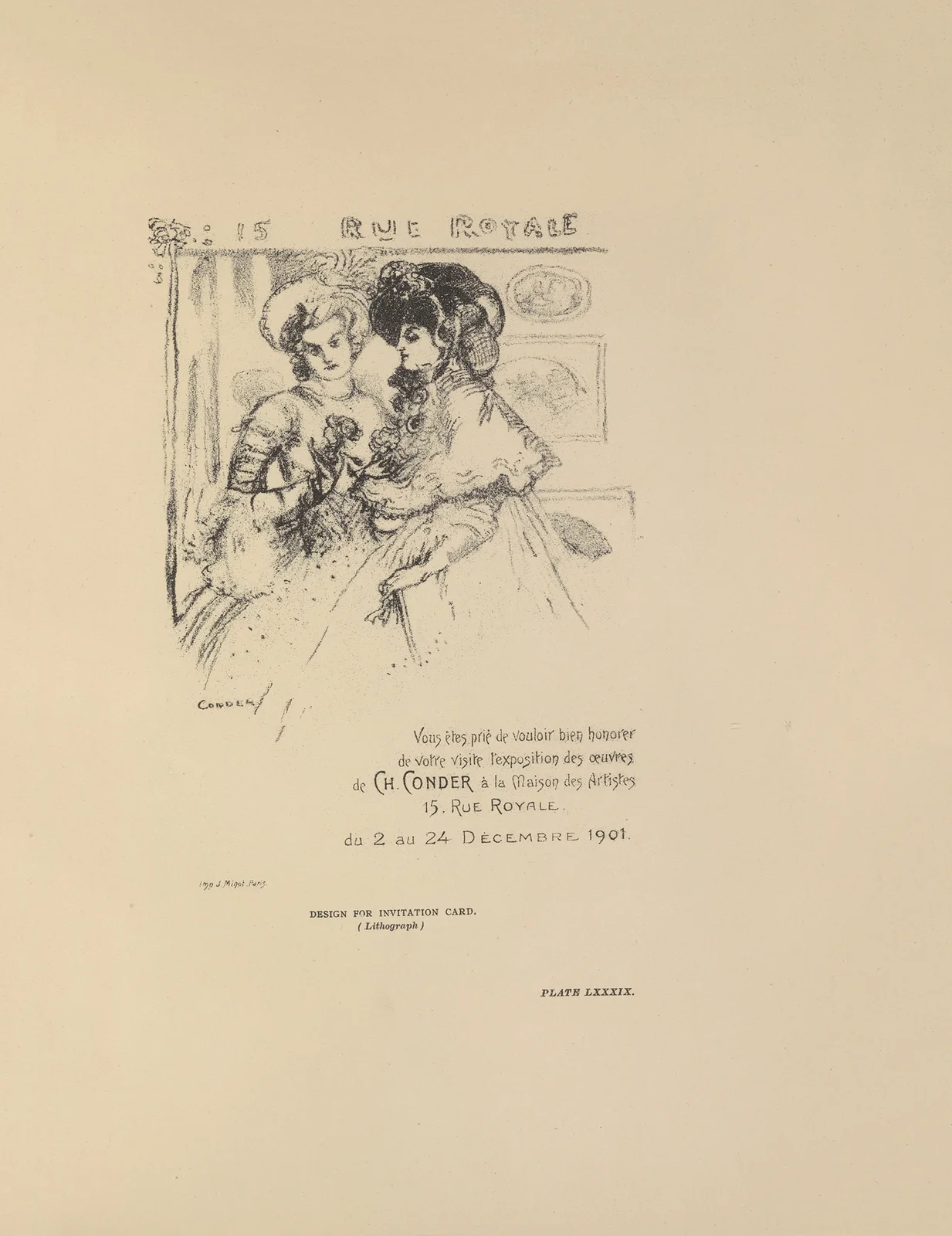 Design for Invitation Card av Charles Conder