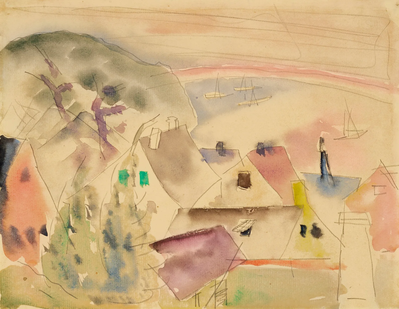 Housetops, Seashore av Charles Demuth