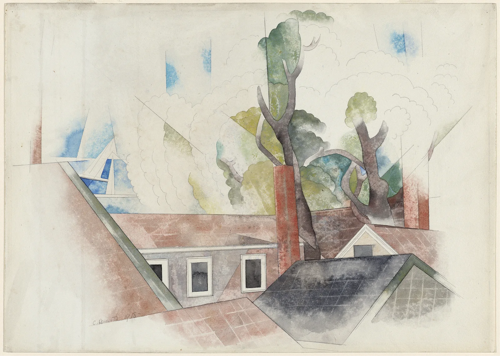 Rooftops and Trees av Charles Demuth