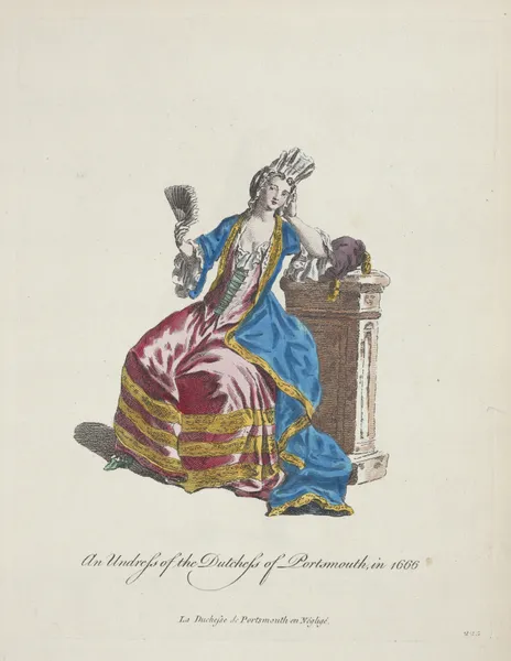 An undress of the Dutchess of Portsmoutn in 1666. La Duchesse de Portsmouth en négligé. av Charles Grignion