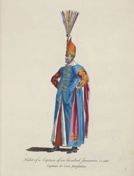 Habit of a captain of an hundred Janisaries in 1568. Captain de cent Janissaires. av Charles Grignion