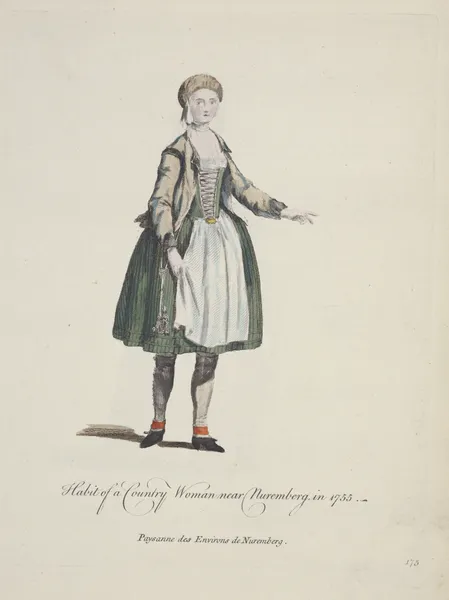 Habit of a country woman near Nuremberg in 1755. Paysan des environs de Nuremberg. av Charles Grignion
