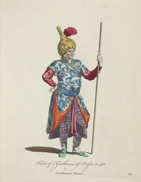 Habit of a gentleman of Persia in 1568. Gentilhomme Persan. av Charles Grignion