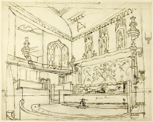 Court of Chancery, Westminster Hall av Augustus Charles Pugin