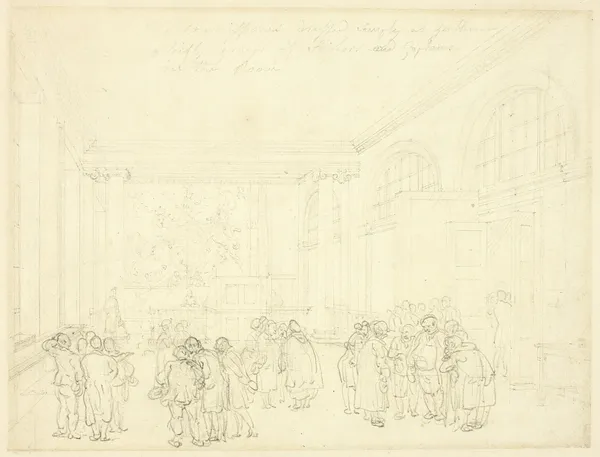 Study for Excise Office, Broad Street, from Microcosm of London av Augustus Charles Pugin