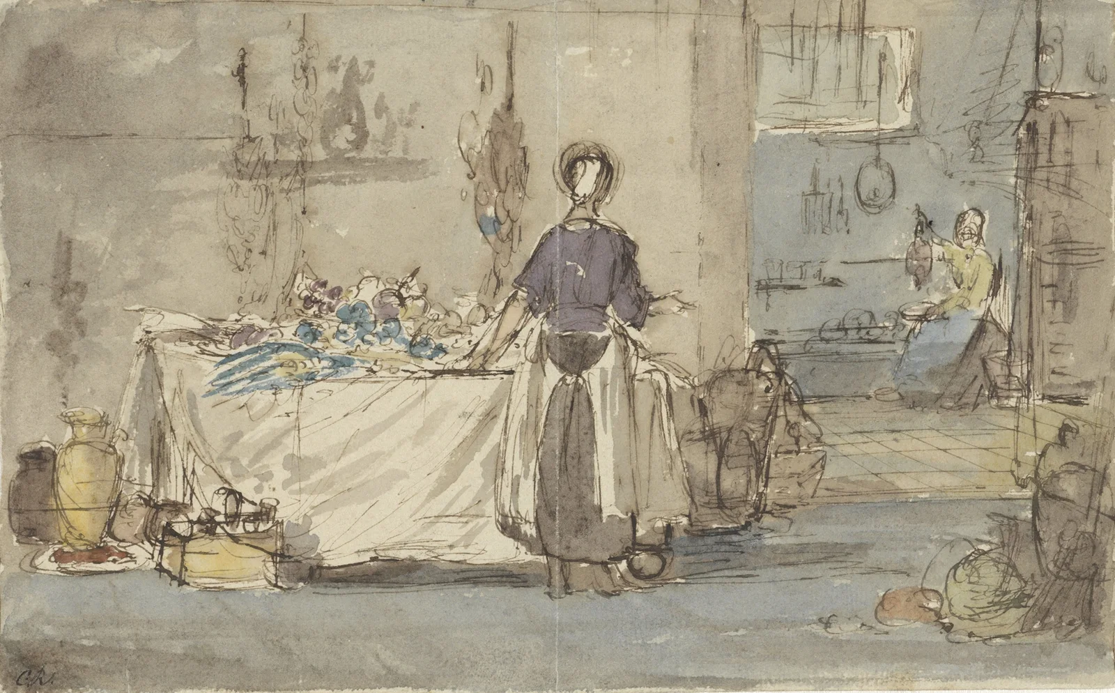 Keukeninterieur av Charles Rochussen