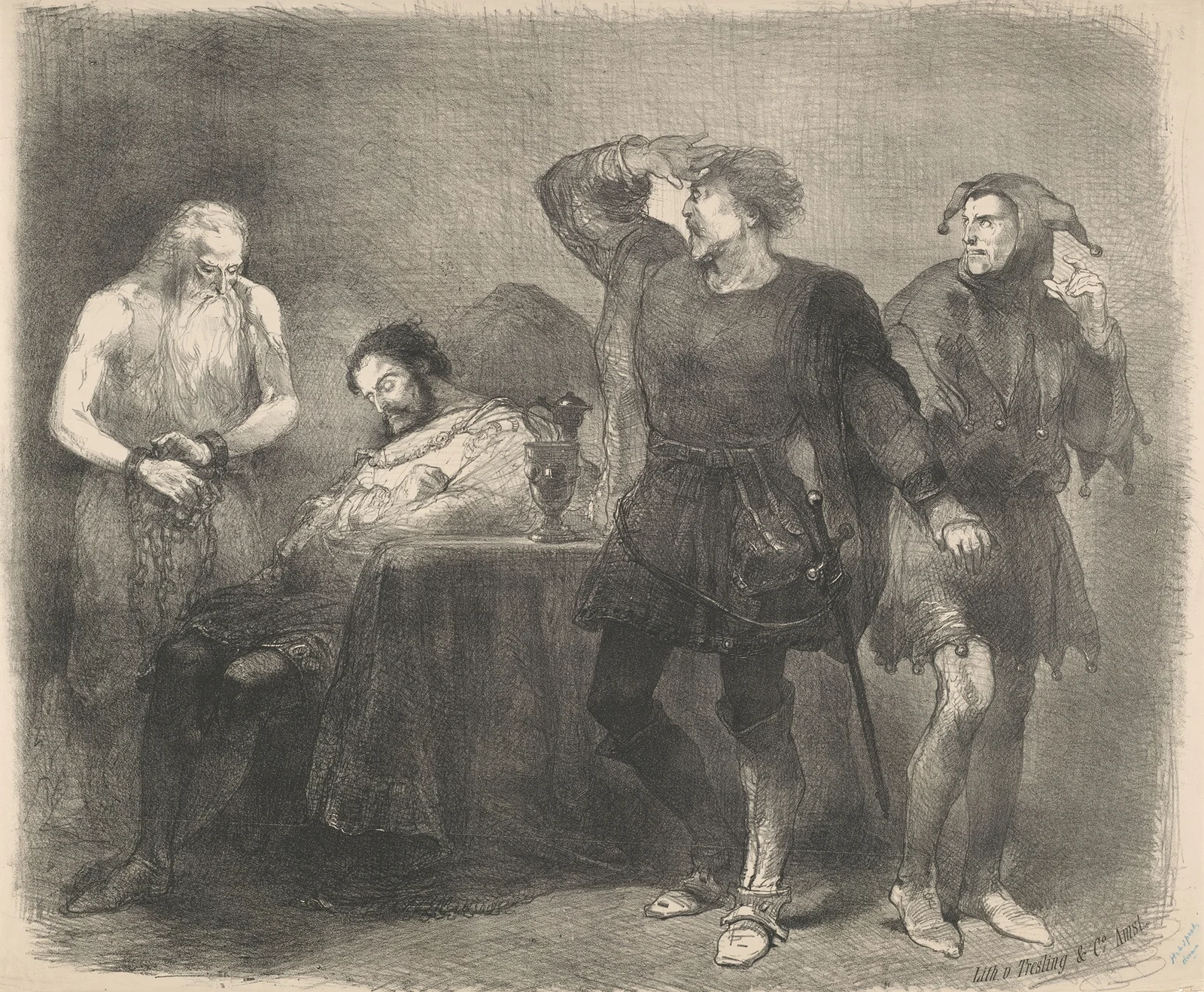 Scene from the play ‘The Ghost’ av Charles Rochussen