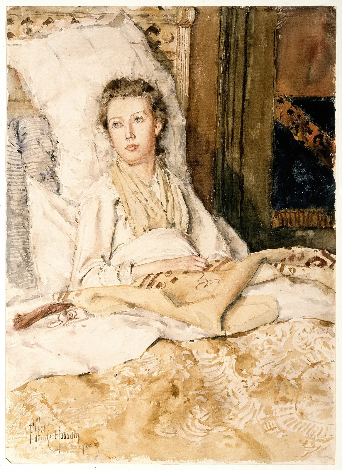 Maud Sewing av Childe Hassam
