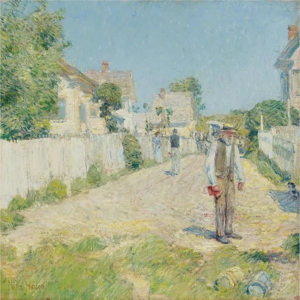 Street In Gloucester av Childe Hassam